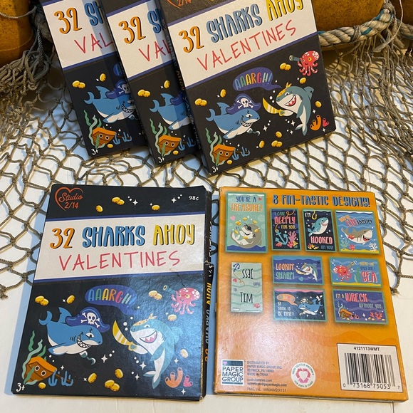 Bulk 5 packs New in Box Sharks Ahoy Valentines  32 x 5 (160 total) - Picture 2 of 3
